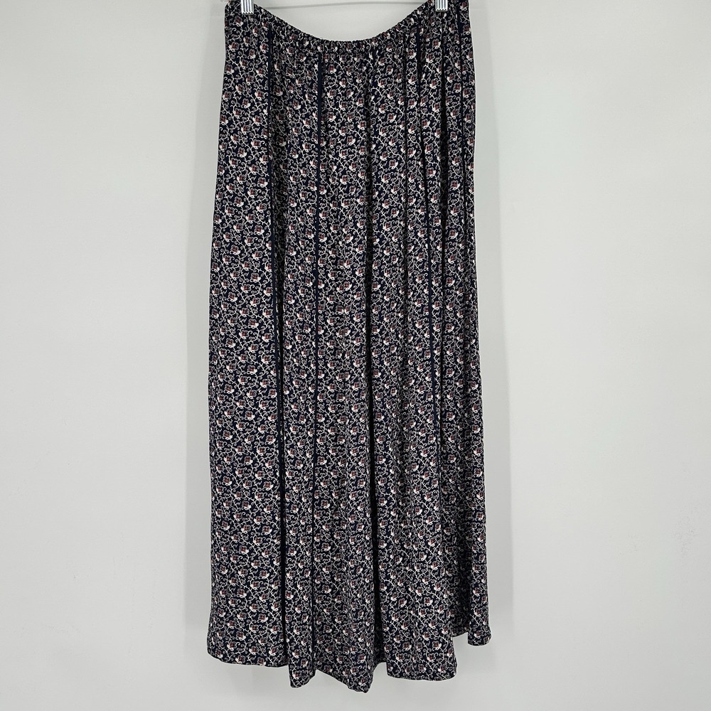 Vintage April Cornell Micro Floral Cottage Maxi Skirt Womens S Prairie Peasant